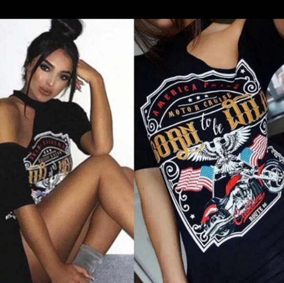 Tops - Sexy Cold shoulder tee/mini dress